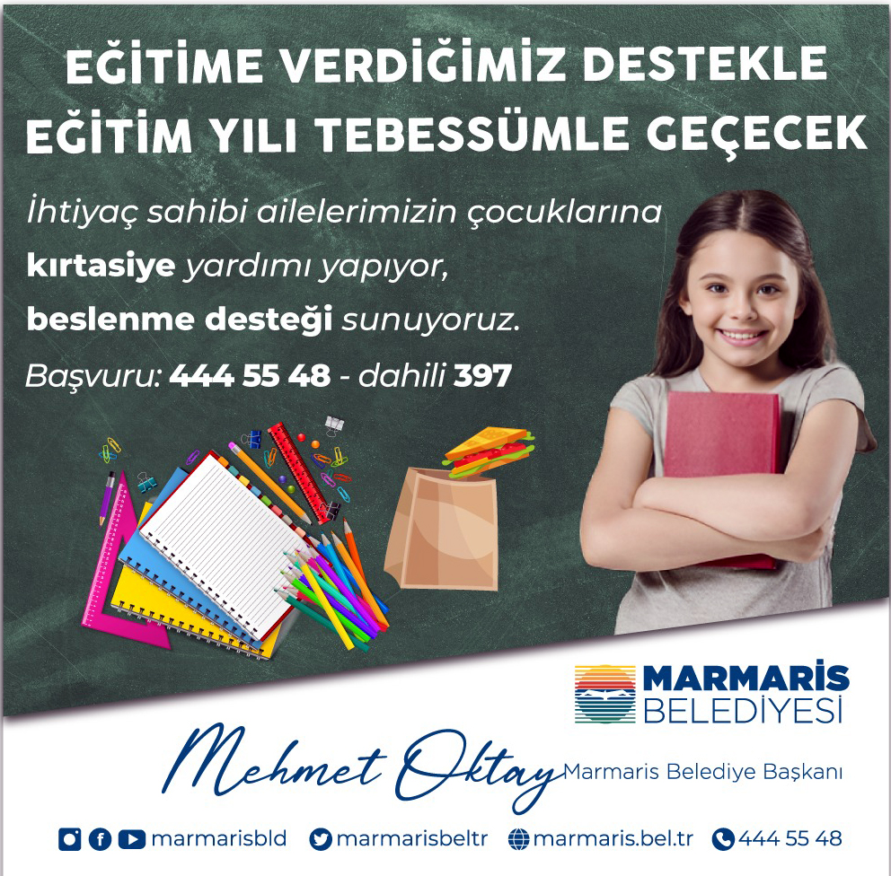 Marmaris Belediyesi’nin minik yüreklere eğitim desteği 