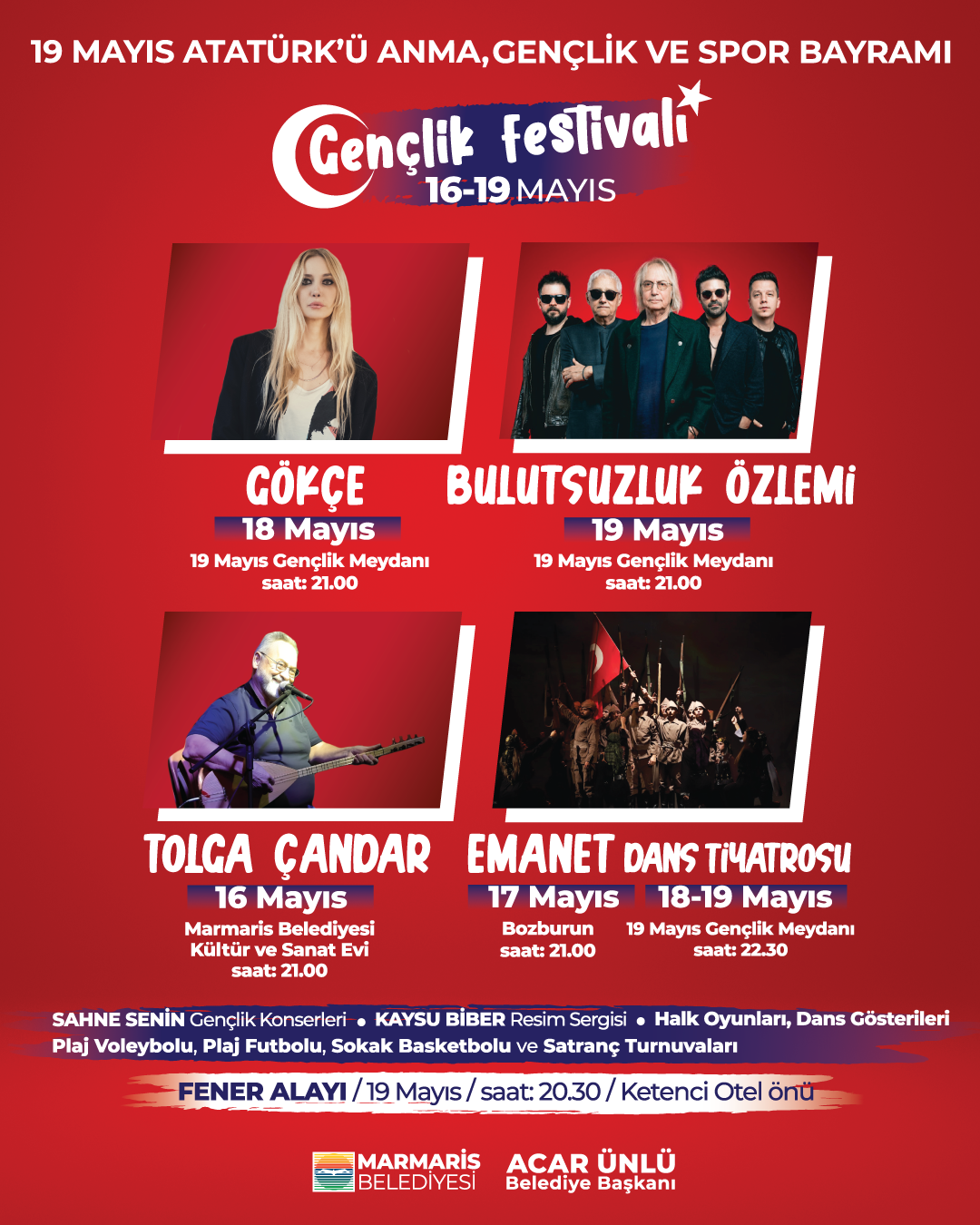 Marmaris’te  19 Mayıs’ta coşkulu kutlama