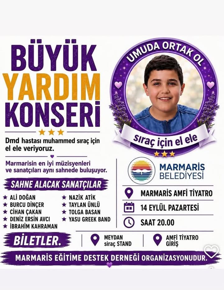 Marmarisli sanatçılar DMD hastası çocuk için sahne alıyor