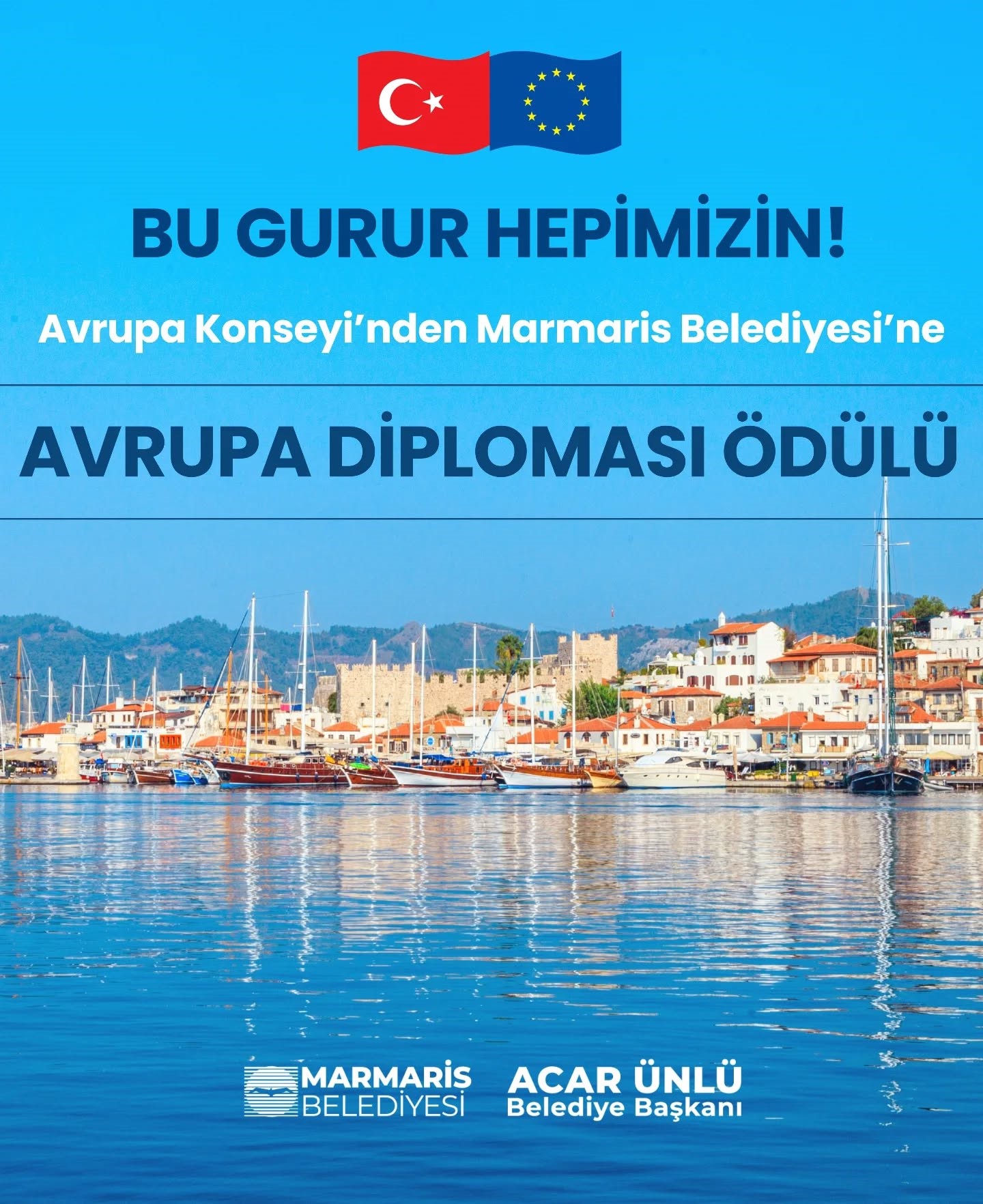 MARMARİS BELEDİYESİ’NE AVRUPA’DAN PRESTİJLİ ÖDÜL