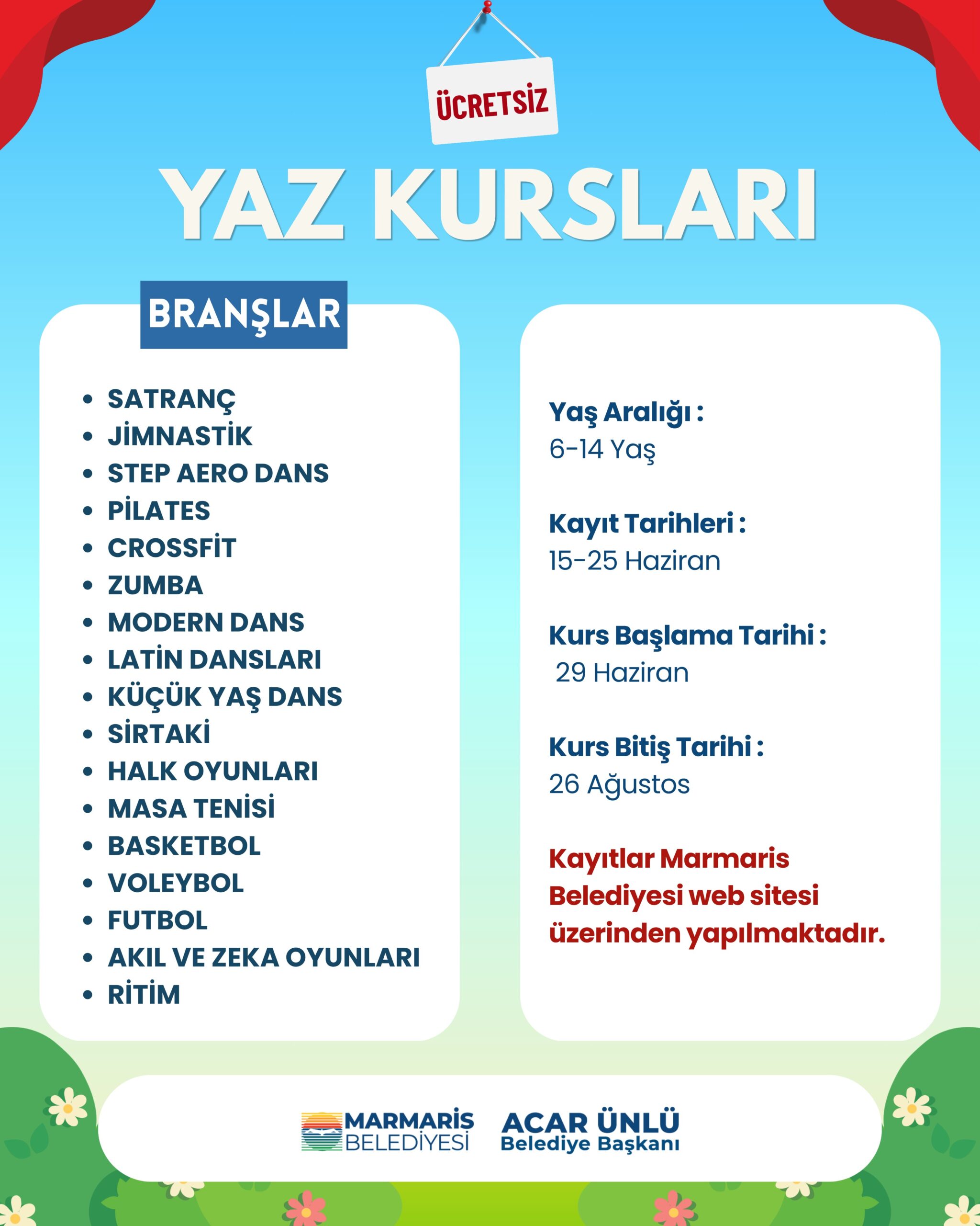 ÇOCUKLAR İÇİN 17 BRANŞTA ÜCRETSİZ YAZ KURSU
